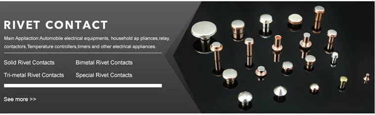 Silver Copper Alloy Electrical Contact Point Silver Contact Rivets for Car Driver Door Switches