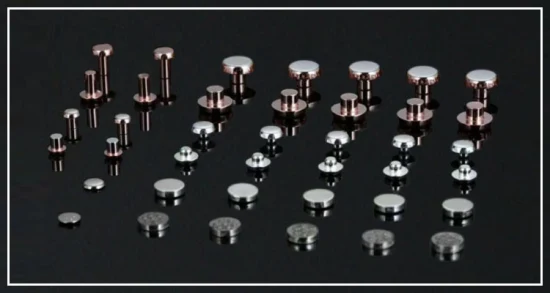 Factory Direct Sale Switch Contact Rivets Small Resistance 16A Agni90/10 Copper Based Bi-Metallic Electrical Contact Rivets